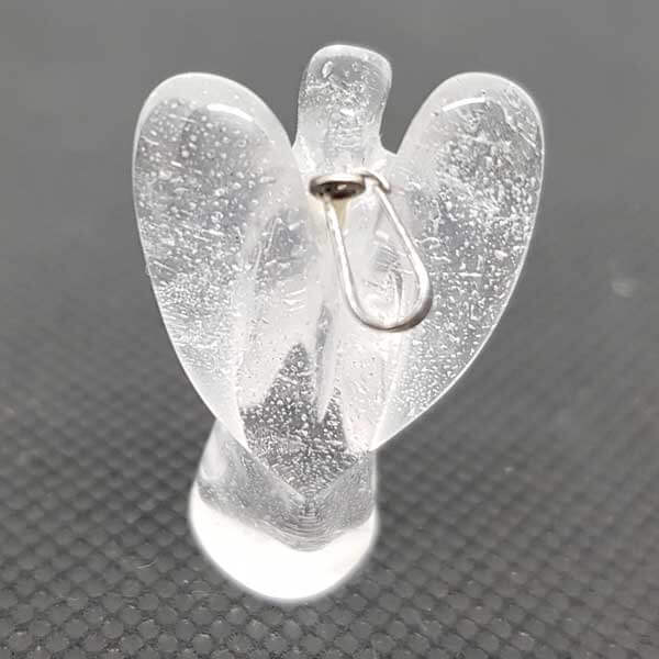 pendentif en cristal de roche de forme ange