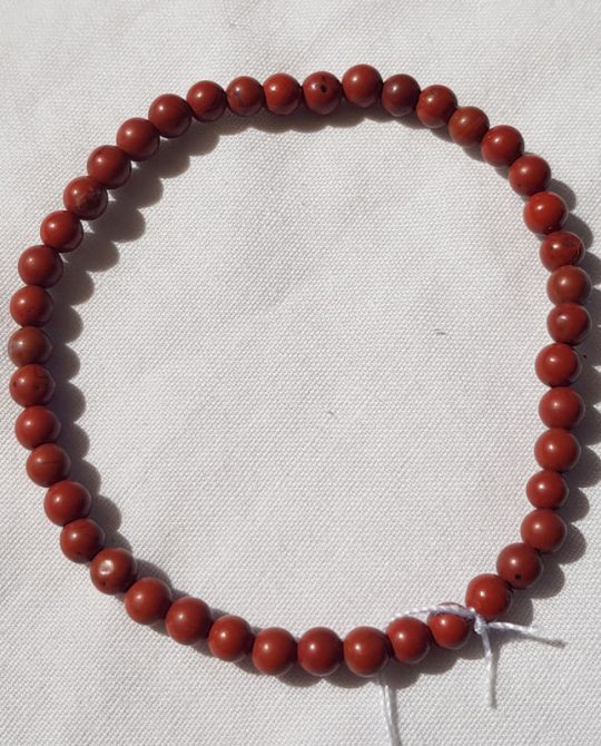 bracelet en perles rondes de jaspe rouge