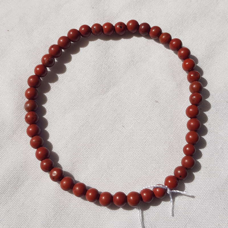 bracelet en perles rondes de jaspe rouge